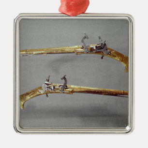 Pair of pistols, 1624-26 metal tree decoration