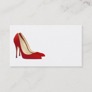 pair of red high heel pumps business card