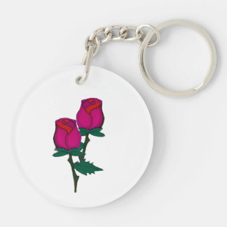 Pair of Red Roses Key Chain