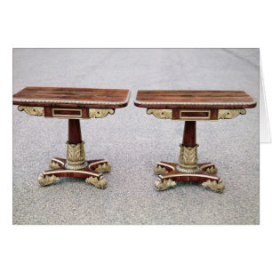 Pair of Regency card tables on quadruple bases