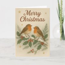 Pair of Robins Christmas Card