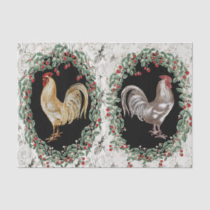 Pair of Roosters  Tissue Paper