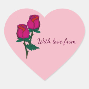 Pair of roses gift sticker