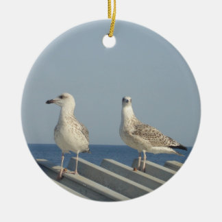 Pair of Seagulls Ceramic Tree Decoration