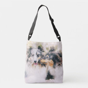 Pair of Shelties/Collies Canoodling Crossbody Bag
