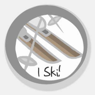 Pair of Skis I Ski T-shirts and Gifts Classic Round Sticker