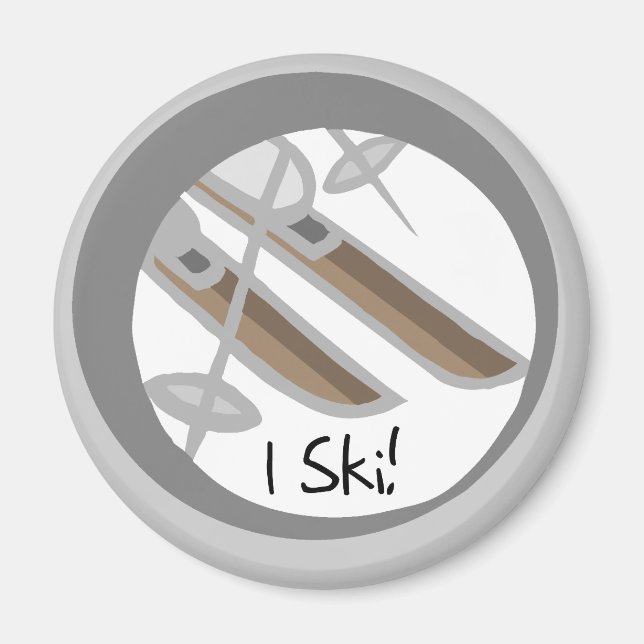 Pair of Skis I Ski T-shirts and Gifts Magnet (Front)