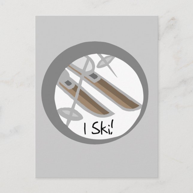 Pair of Skis I Ski T-shirts and Gifts Postcard (Front)
