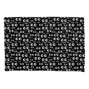 Pair of Standard Black Pillowcase w/funny eyes