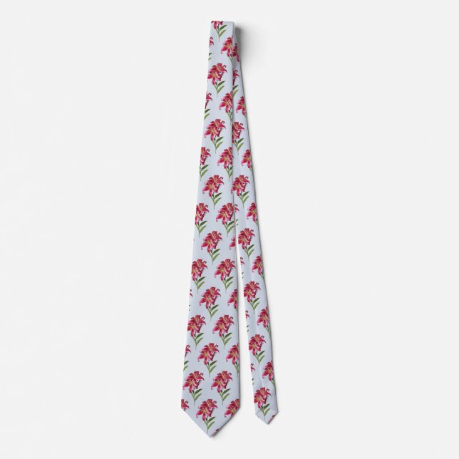 Pair of Stargazer Lilies Tie (Front)