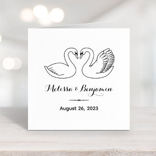 Pair of Swans Save the Date Wedding Anniversary Rubber Stamp