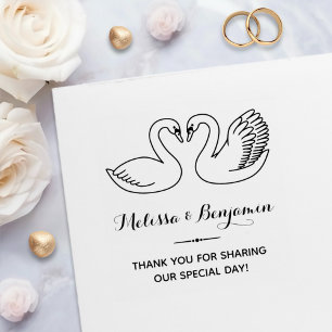 Pair of Swans Wedding Anniversary Thank You Self-inking Stamp