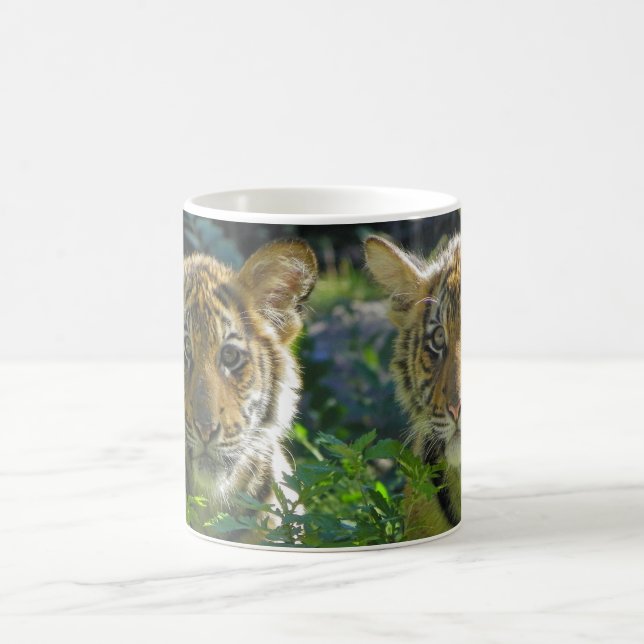 Pair of Tiger Cubs Portrait Coffee Mug (Center)
