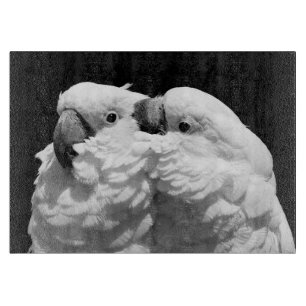 Pair of umbrella cockatoos cutting board