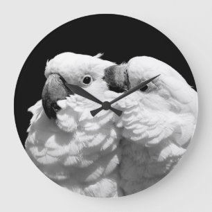 Pair of umbrella cockatoos large clock