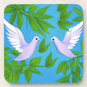 Pair of White Doves Coaster