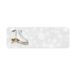 pair of white ice skates address labels