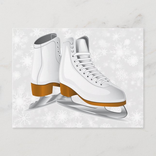 pair of white ice skates postcard (Front)