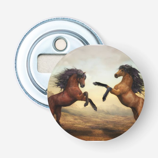 pair of wild horses   bottle opener (Front)