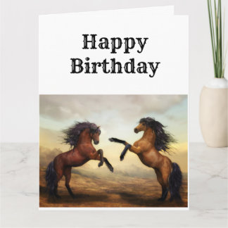 pair of wild horses card