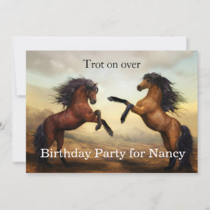 pair of wild horses invitation