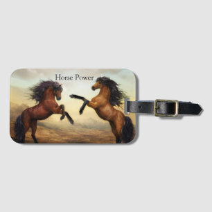 pair of wild horses  luggage tag