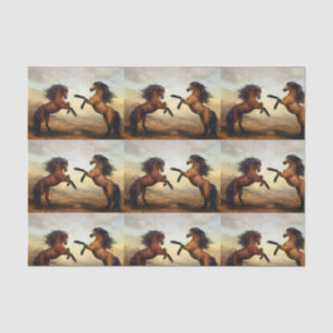 pair of wild horses   tissue paper