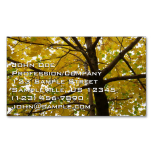 Pair of Yellow Maple Trees Autumn Nature Magnetic Business Card