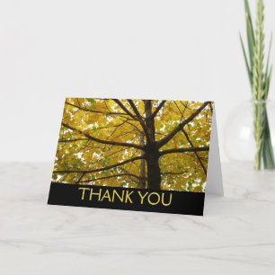 Pair of Yellow Maple Trees Autumn Nature Thank You Card