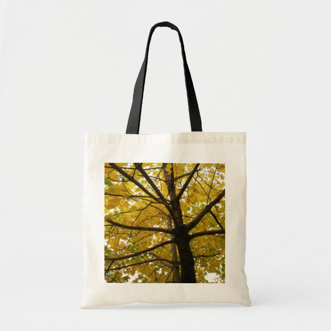 Pair of Yellow Maple Trees Autumn Nature Tote Bag (Front)