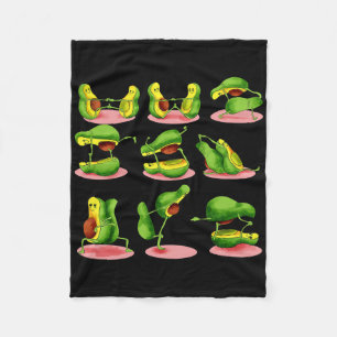 Pair Of Yoga Veggie Avocado Meditation Avocato Sup Fleece Blanket