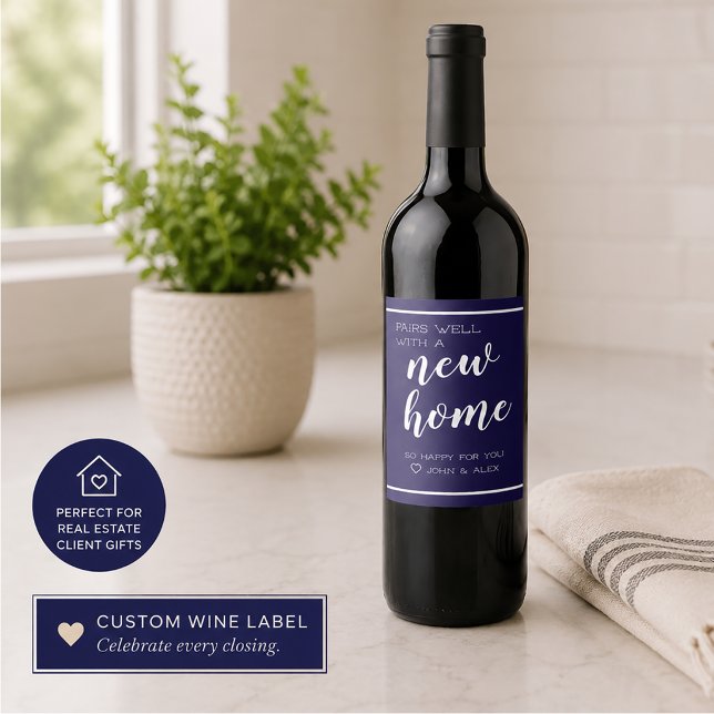 Pair Well With Custom Wine Label (Custom New Home Wine Label)