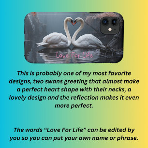 Paired swans on the water iPhone 11 case