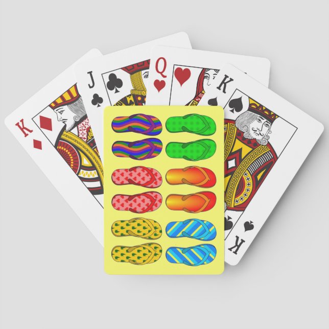 Pairs of Summer Flip Flops Beach Theme Playing Cards (Back)