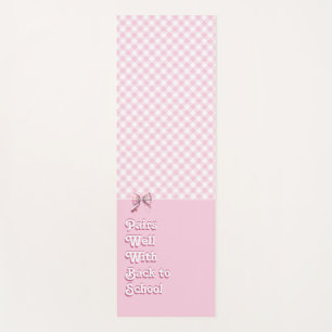 Pairs Well W/ Back To School Funny Pink Plaid Team Yoga Mat