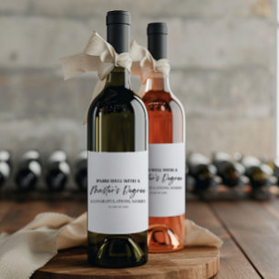 Pairs Well With A Master's Degree Graduation Gift Wine Label