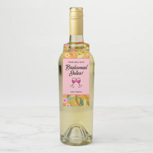 Pairs Well With Bridesmaid Duties Wine Bottle Tag