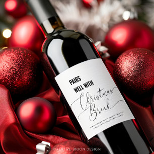 Pairs Well With Christmas Break Wine Gift Teacher Label