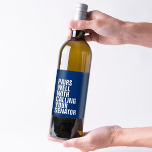 Pairs well with funny blue wine label