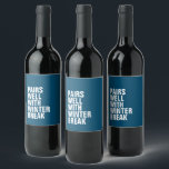 Pairs well with funny navy blue<br><div class="desc">Want to know what this wine pairs well with? Winter break. Anything goes on this hilarious customisable wine label! Great for a funny mum gift or even a teacher friend gift. The funny wording is up to you or you can leave it as-is to read "pairs well with back to...</div>