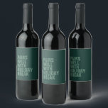Pairs well with holiday break funny parent wine label<br><div class="desc">Want to know what this wine pairs well with? Winter holiday break. Anything goes on this hilarious customisable wine label! Great for a funny mum gift or even a teacher friend gift. The funny wording is up to you or you can leave it as-is to read "pairs well with winter...</div>