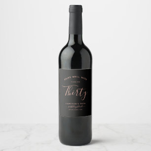 Pairs Well With   Minimalist Black & Rose Gold Age Wine Label