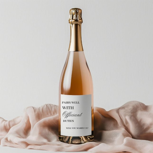 Pairs well with officiant duties will you marry us wine label (Creator Uploaded)