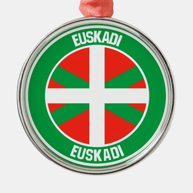 País Vasco Round Emblem Metal Tree Decoration (Front)