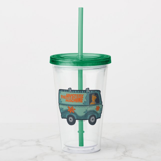 Paisely Scooby-Doo Driving Mystery Machine Acrylic Tumbler (Front)