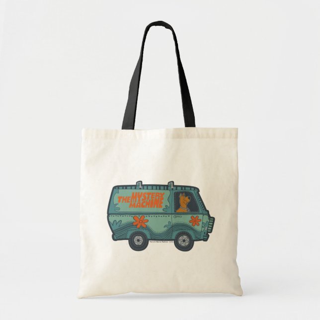 Paisely Scooby-Doo Driving Mystery Machine Tote Bag (Front)