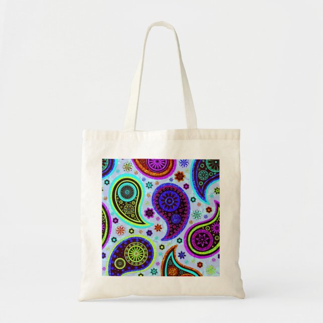 Paisley 2.0-Light Background Tote Bag (Front)