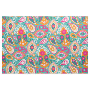 Paisley 70s 60s Boho Retro Fabric