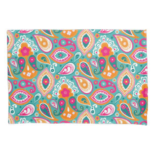 Paisley 70s 60s Boho Retro Pillowcase
