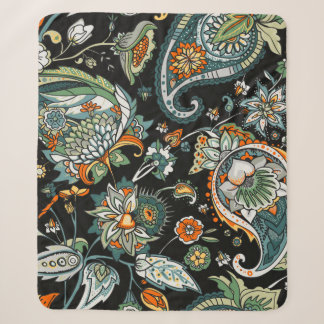 Paisley. A seamless pattern based on the tradition Sherpa Blanket